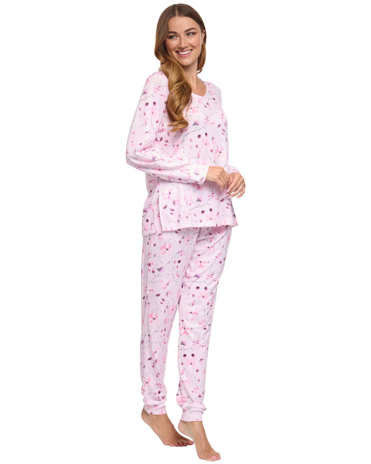 La Marquise Womens 'Floral Reflections' Long Sleeve Pyjamas
