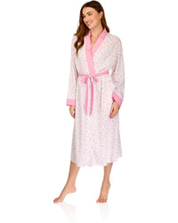 La Marquise Womens 'Vintage Blossoms' Long Sleeve Wrap Robe