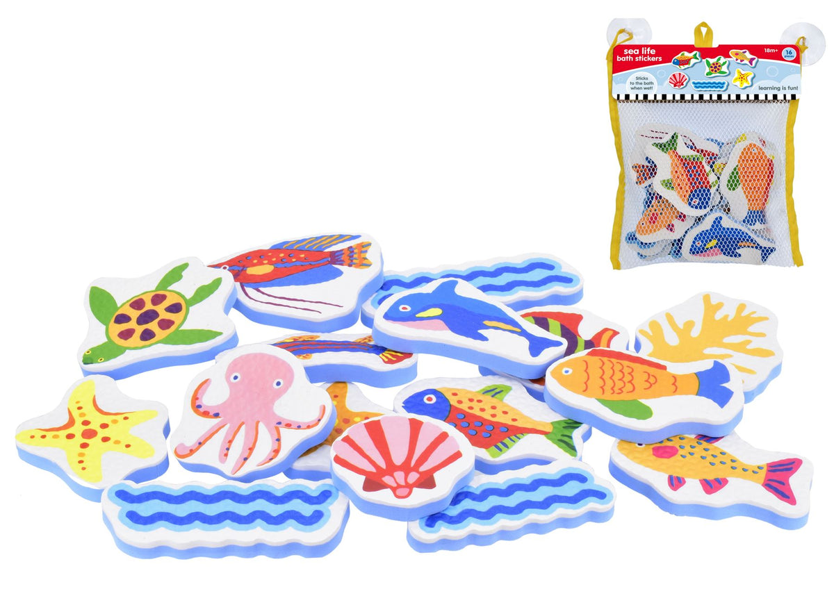 Kids Bath Toys - Stickers and Fishing Rod Set