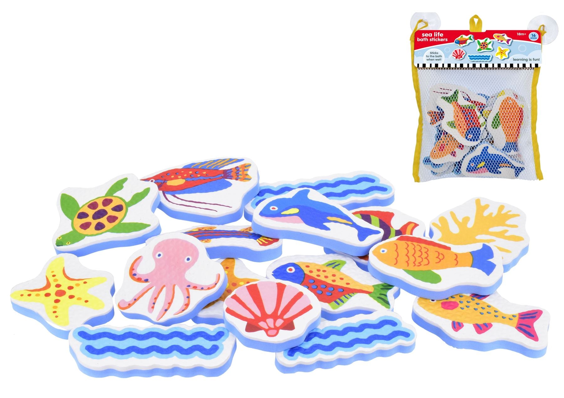 Kids Bath Toys - Stickers and Fishing Rod Set
