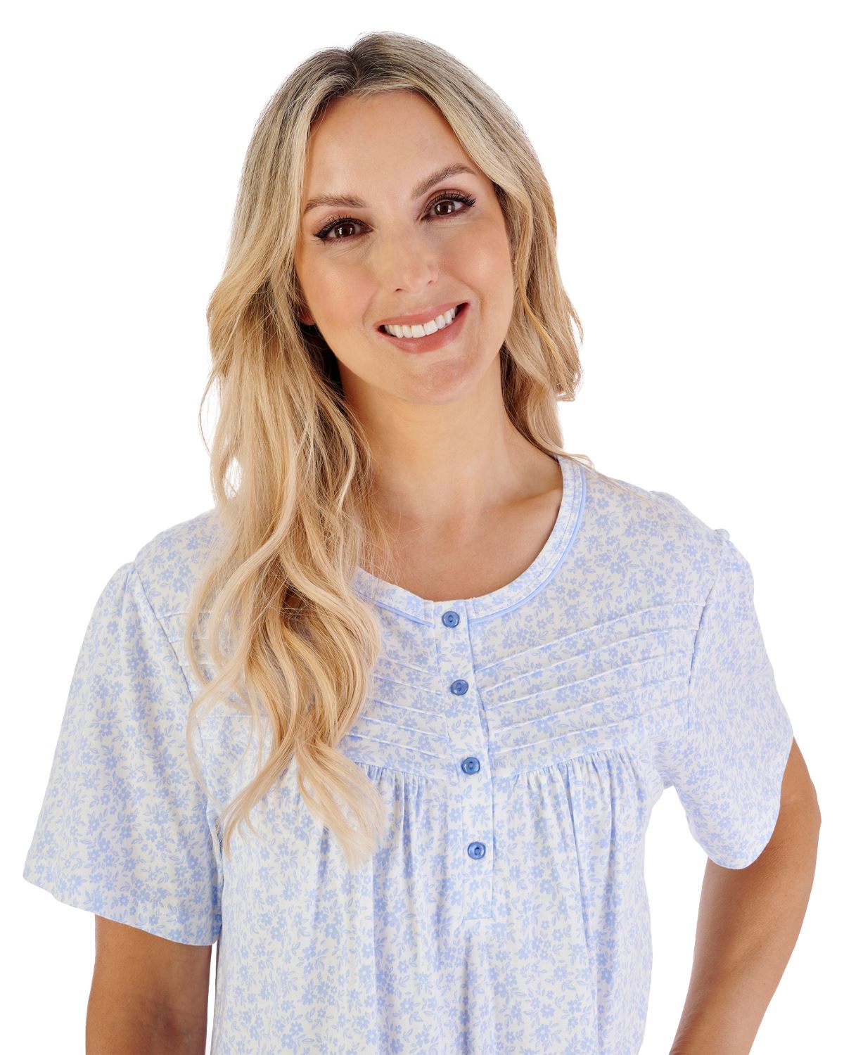 Slenderella Womens 42" Ditsy Floral Jersey Nightdress