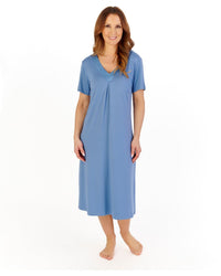 Gaspe Womens Supersoft Satin Edge Short Sleeve 42" Nightdress