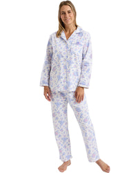 Marlon Womens Floral Bouqeut Wincey Button Pyjamas