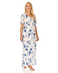 La Marquise Womens 'Berry & Blue' 43" & 50" Short Sleeve Nightie