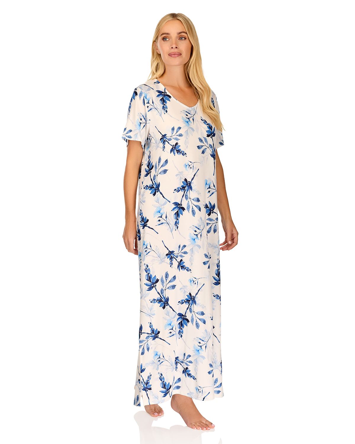 La Marquise Womens 'Berry & Blue' 43" & 50" Short Sleeve Nightie