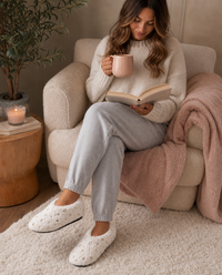 Womens Sherpa Lined Footie Slippers