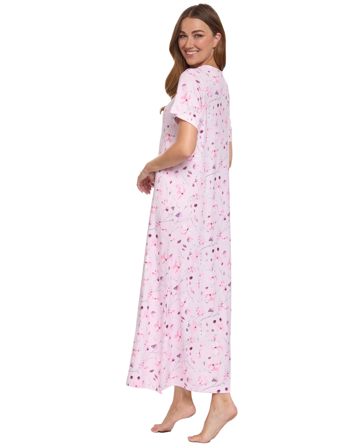 La Marquise Womens 'Floral Reflections' Short Sleeve Nightie