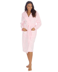 Huggable Womens Super Soft Flannel Fleece Hooded Robe