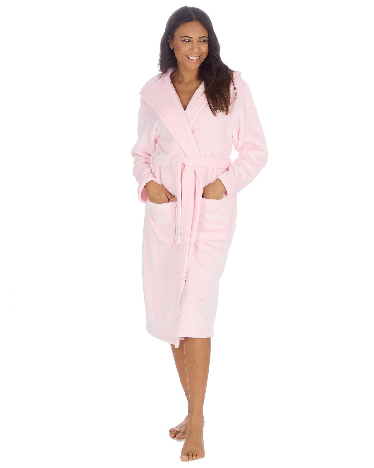 Huggable Womens Super Soft Flannel Fleece Hooded Robe