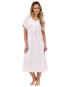 Marlon Womens Sketch Floral 45" Short Sleeve Nightie