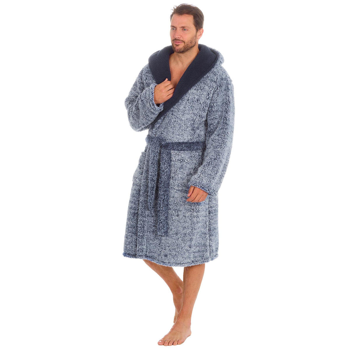 Slumber Hut Mens Sherpa Fleece Dressing Gown