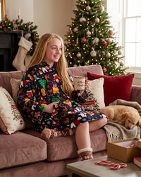 Huggable Kids Christmas Print Oversized Hoodie