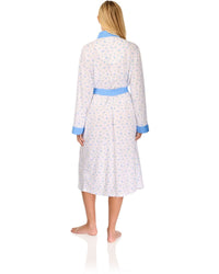 La Marquise Womens 'Vintage Blossoms' Long Sleeve Wrap Robe