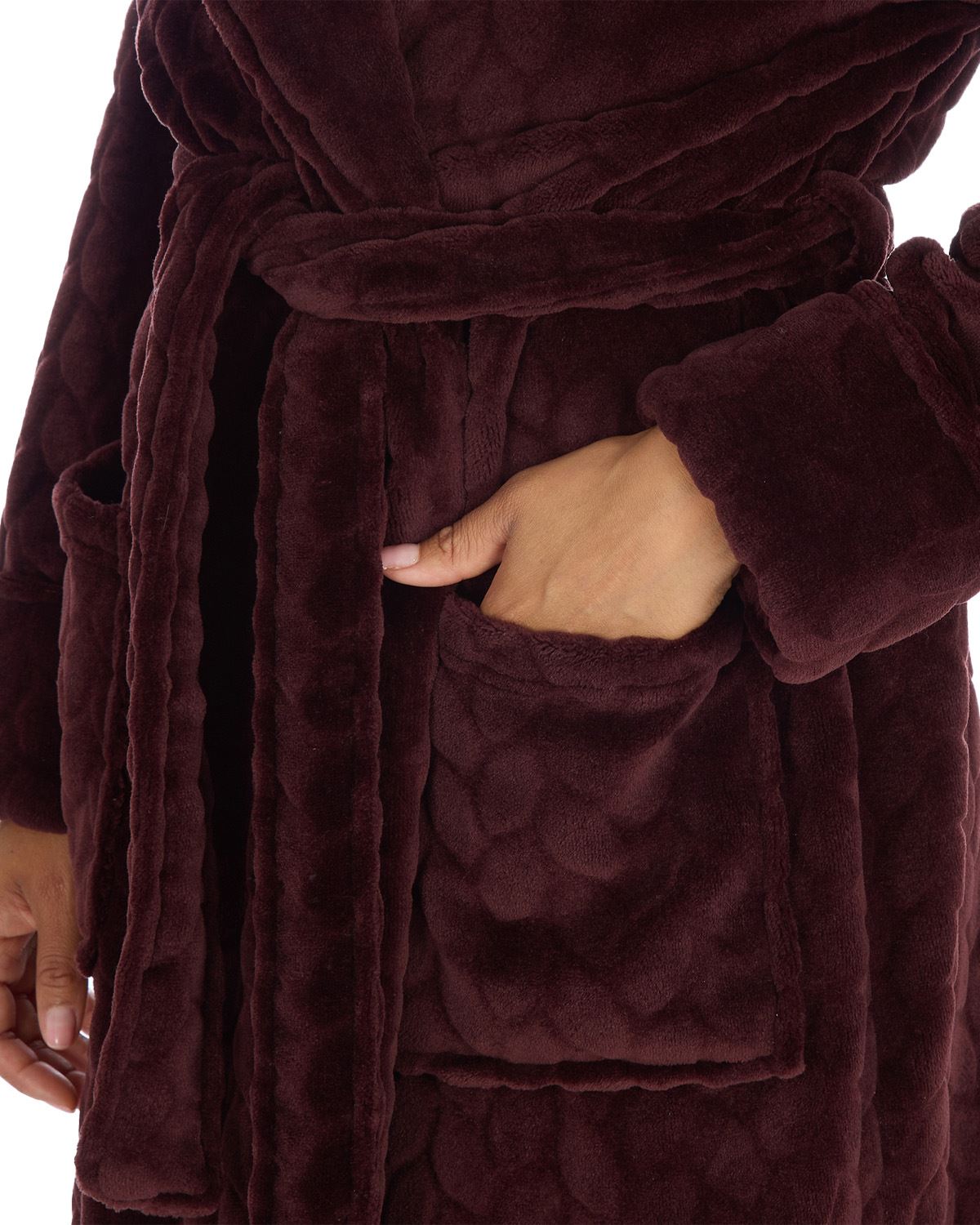 Slumber Hut Womens Flannel Fleece Hooded Dressing Gown