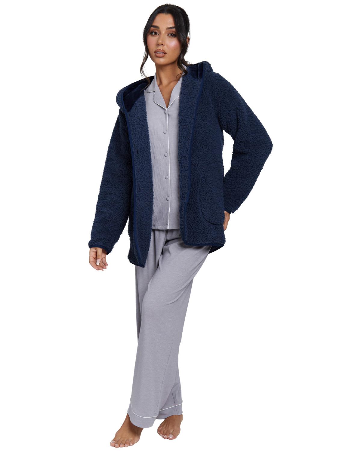Loungeable Womens Button Snuggle Fleece Cardigan