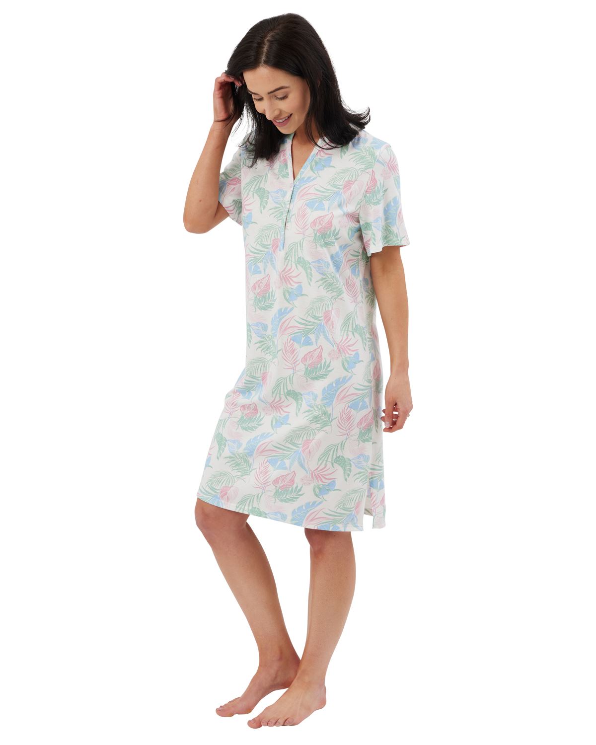 Indigo Sky Womens Tropical Jersey Nightshirt