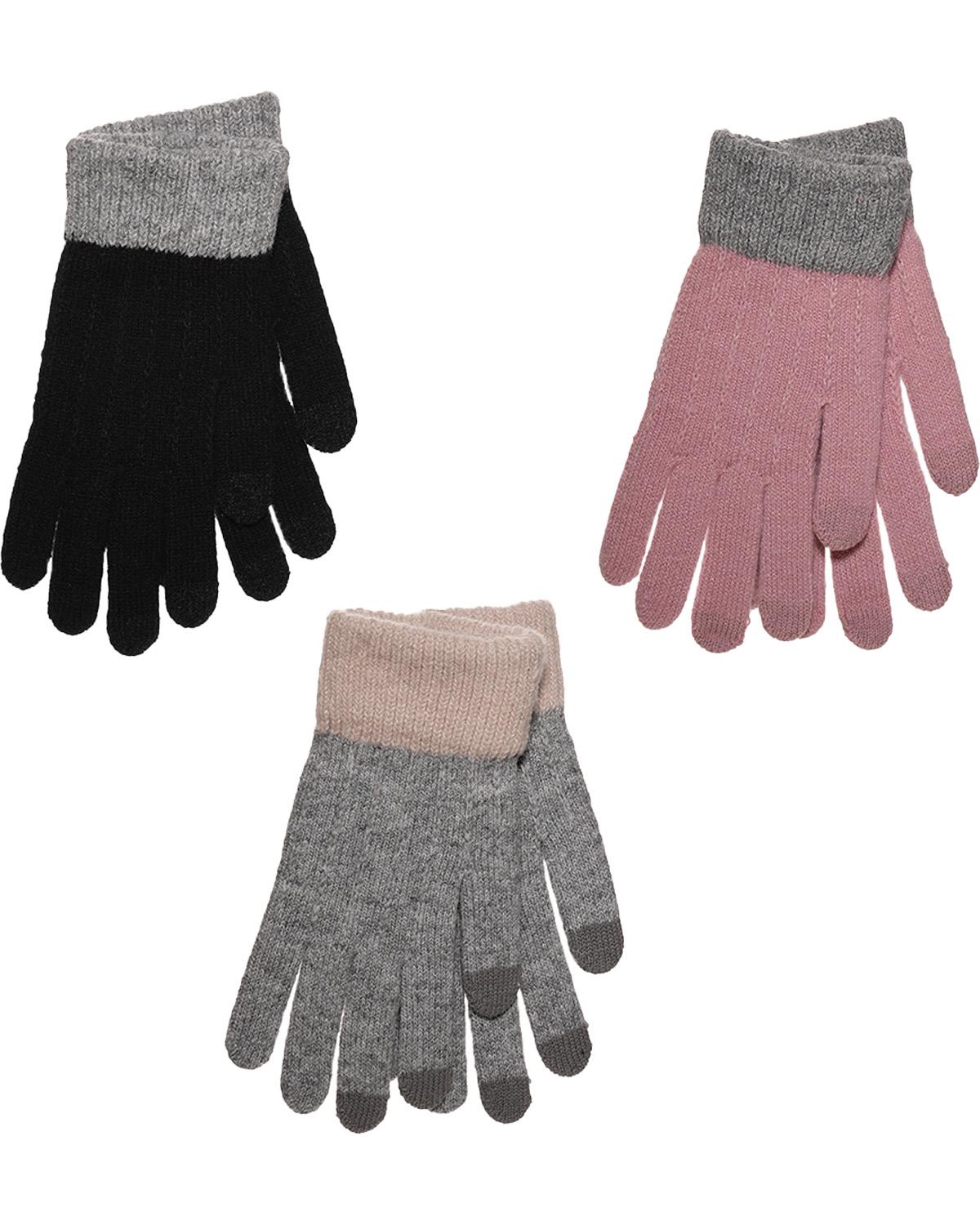 Foxbury Womens Brushed Gloves With Contrast Cuff