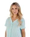 Slenderella Womens Textured Stripe Short Sleeve Nightie