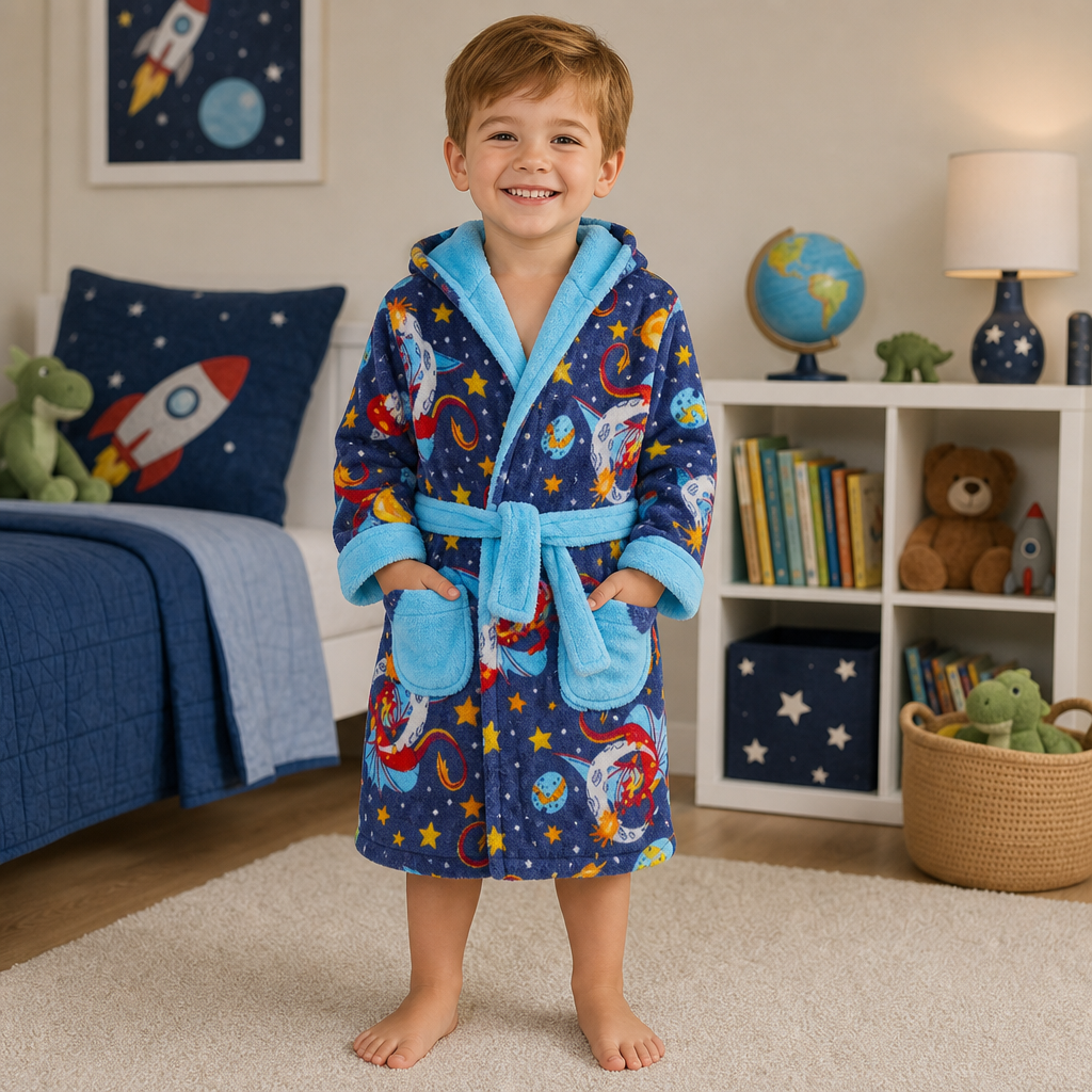 Boys Space Dragon Dressing Gown