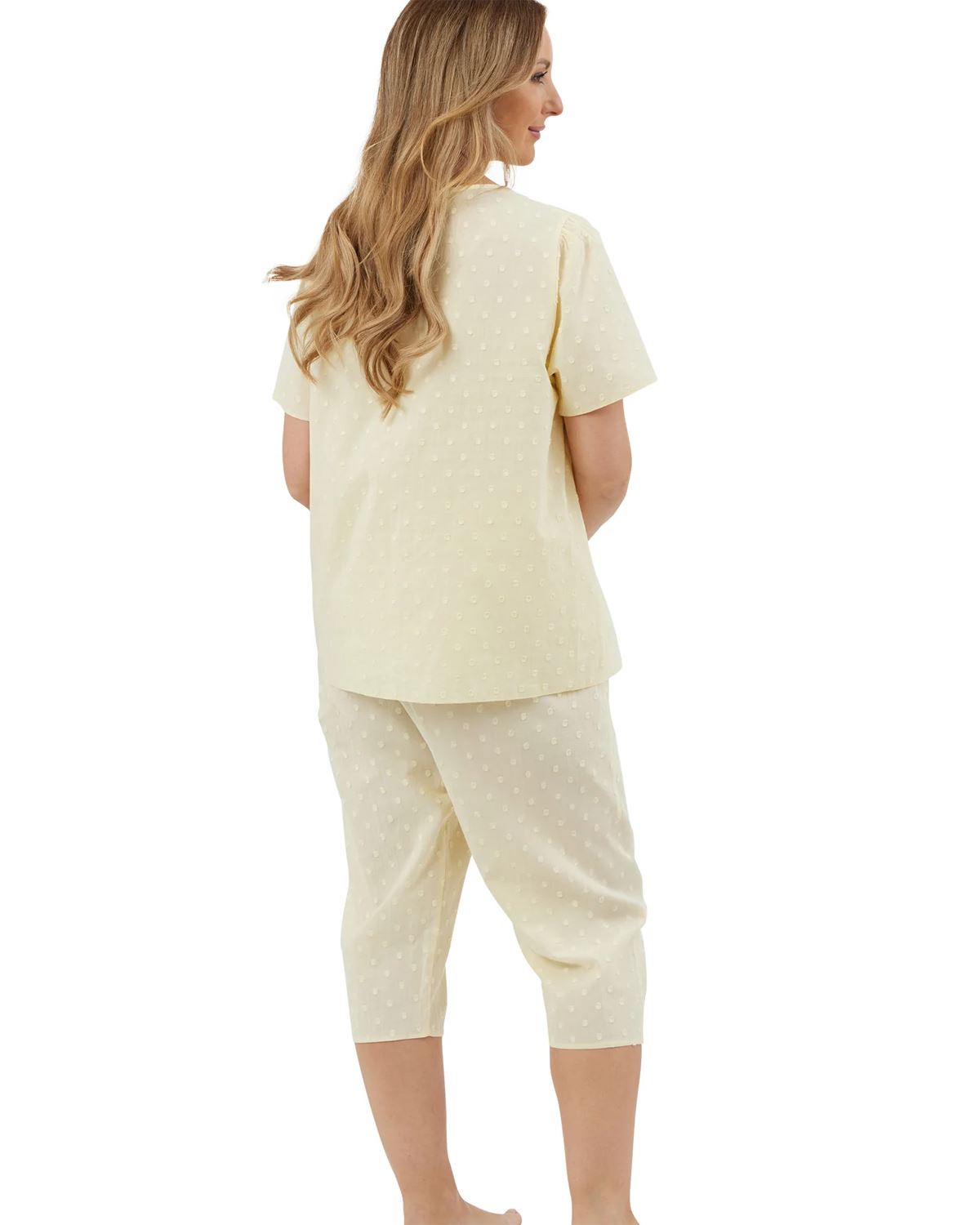 Marlon Womens Dobby Spot Cropped Pyjamas