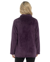 Slumber Hut Womens Waffle Fleece Zip Bed Jacket