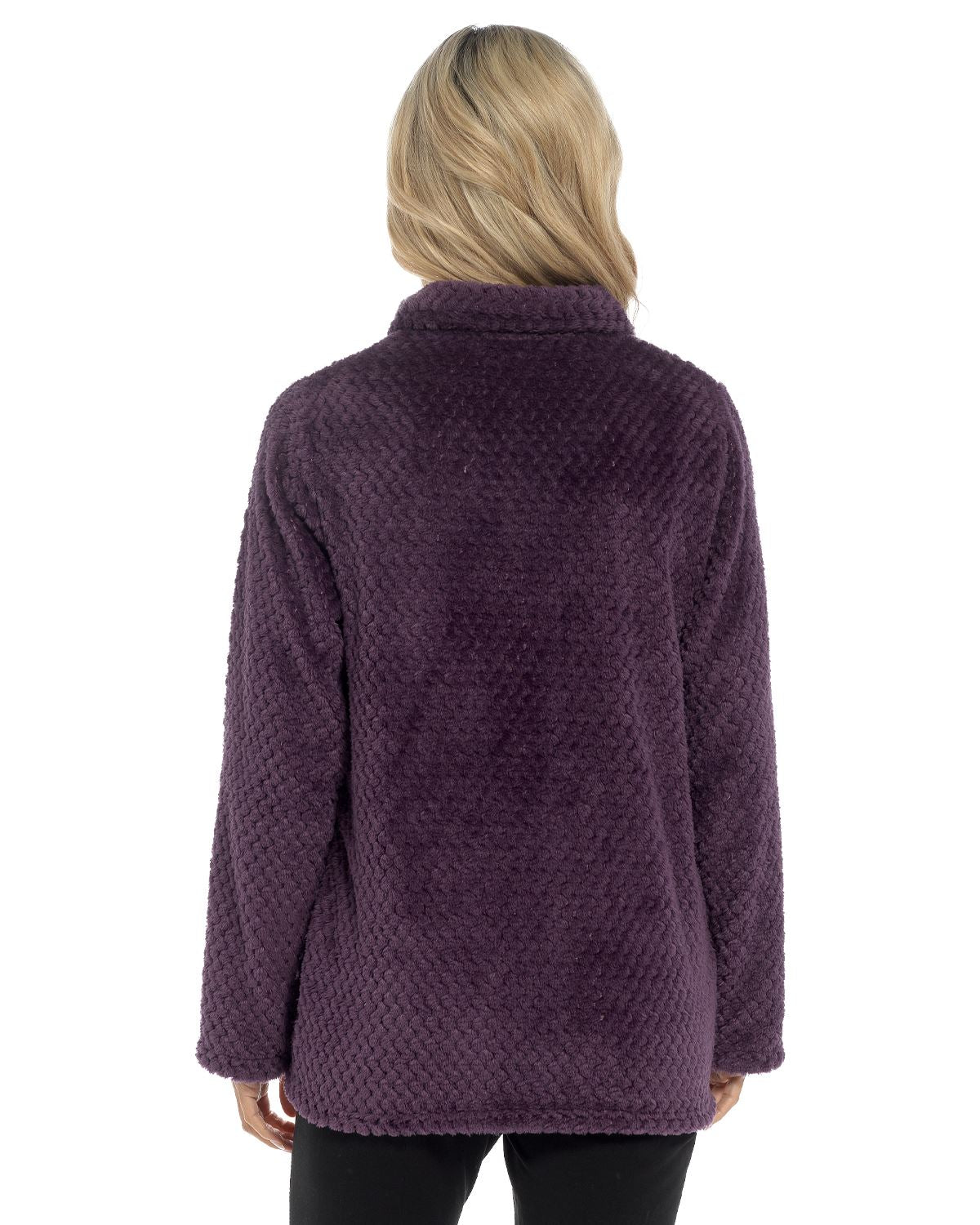 Slumber Hut Womens Waffle Fleece Zip Bed Jacket