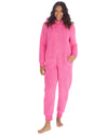 Huggable Womens Borg Zip Hooded Onesies