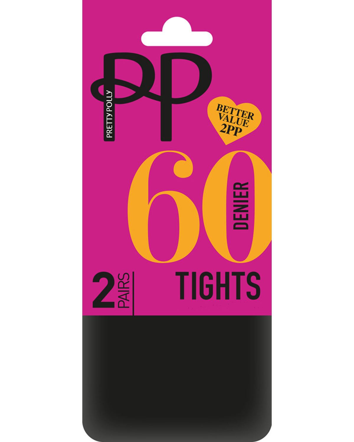 Pretty Polly Womens 2 Pack 60 Denier Opaque Tights