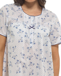 Slumber Hut Womens Woven Short Sleeve Floral Nightie