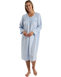 Marlon Womens Delicate Floral Fleece 45" Nightdress