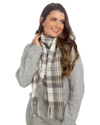 Womens Check Plaid Winter Tartan Scarf
