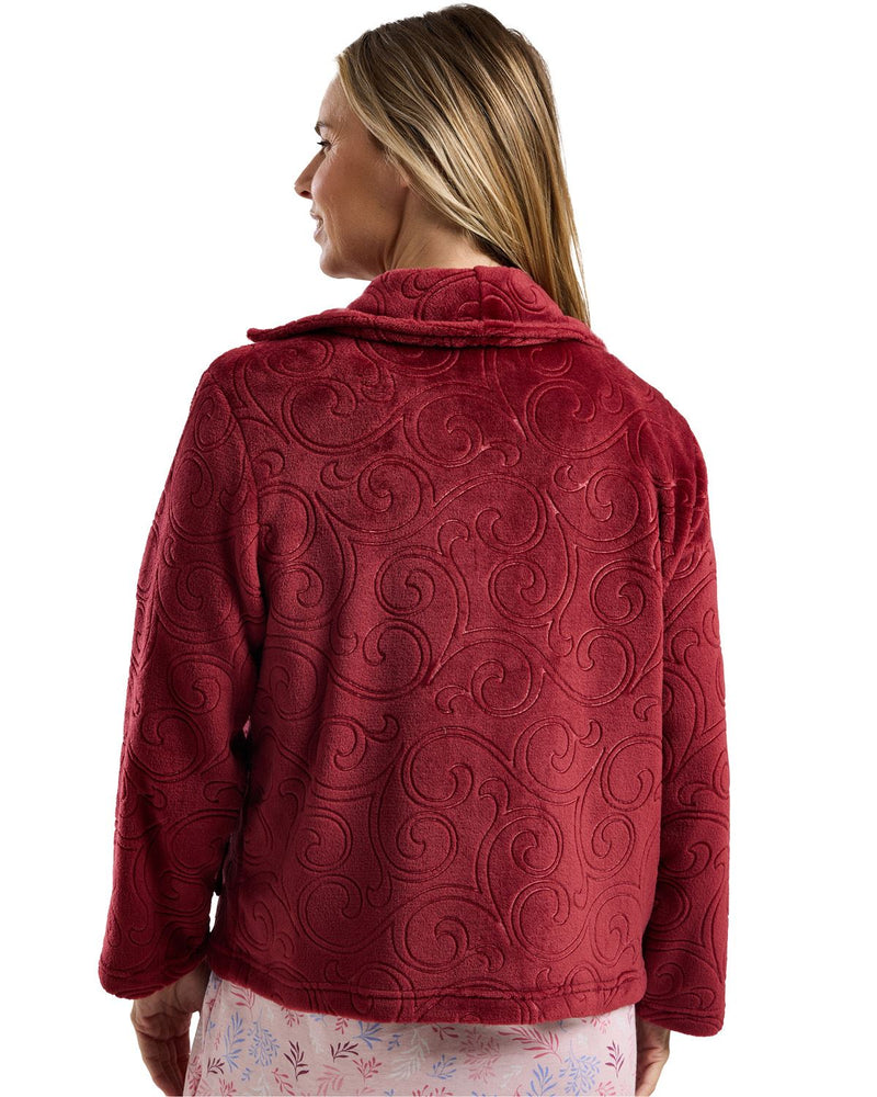 Marlon Womens Swirl Fleece Zip Bedjacket