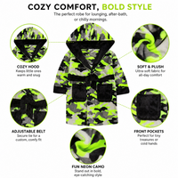 Boys Neon Camo Print Dressing Gown
