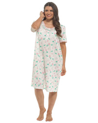 Slumber Hut Womens Short Sleeve Floral Nightie