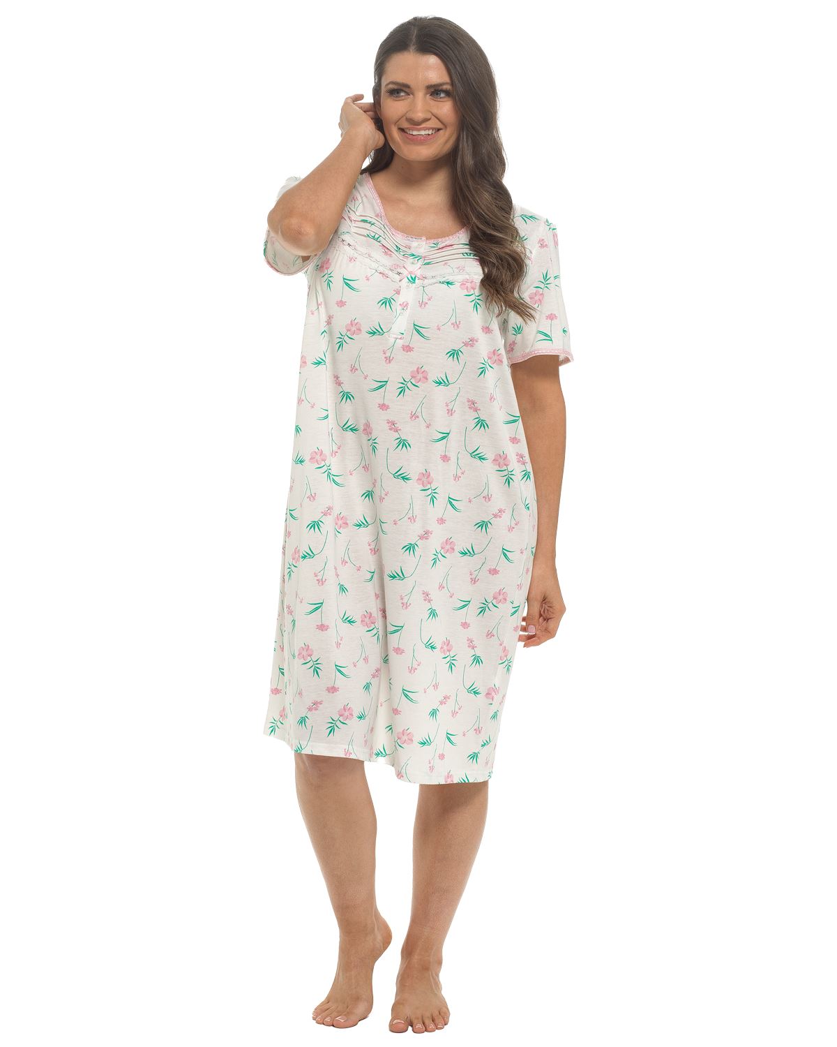 Slumber Hut Womens Short Sleeve Floral Nightie