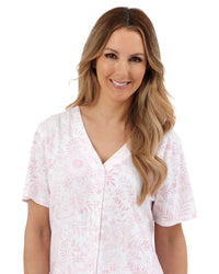 Marlon Womens Sketch Floral Jersey Cropped Pyjamas