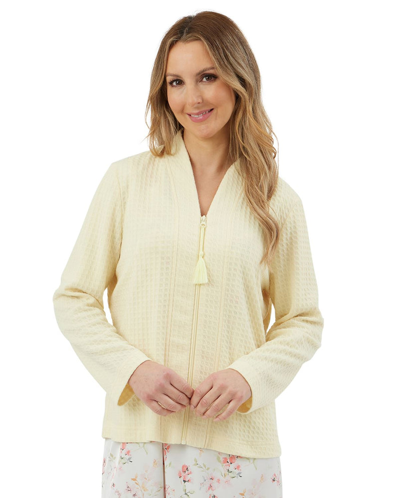 Marlon Women Waffle Zip Bed Jacket