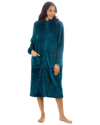 Undercover Womens Waffle Fleece Zip Dressing Gown