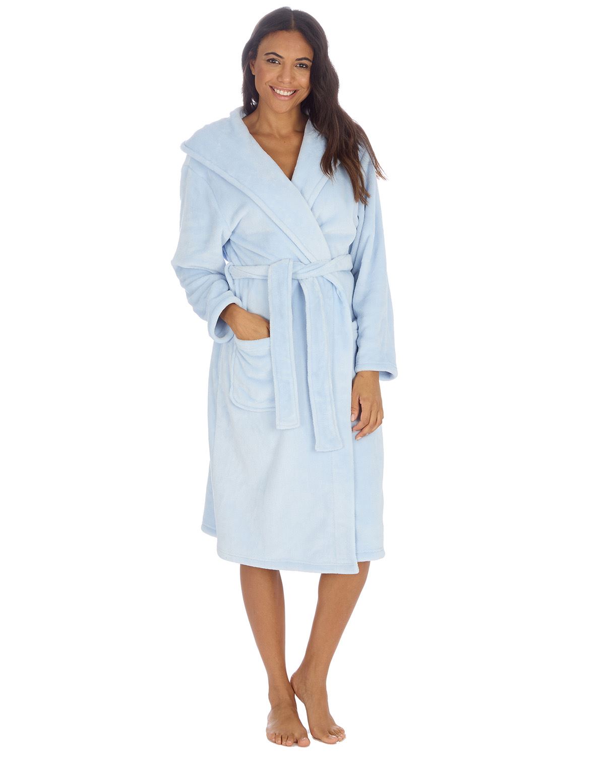 Huggable Womens Super Soft Flannel Fleece Hooded Robe