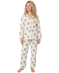 Indigo Sky Womens 100% Cotton Wincyette Button Pyjamas