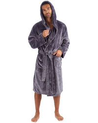 Huggable Mens Embossed Football Hooded Robe