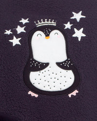 Wolf and Harte Womens Penguin Sherpa Top with Fleece Pants Pyjamas