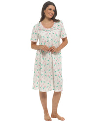 Slumber Hut Womens Short Sleeve Floral Nightie