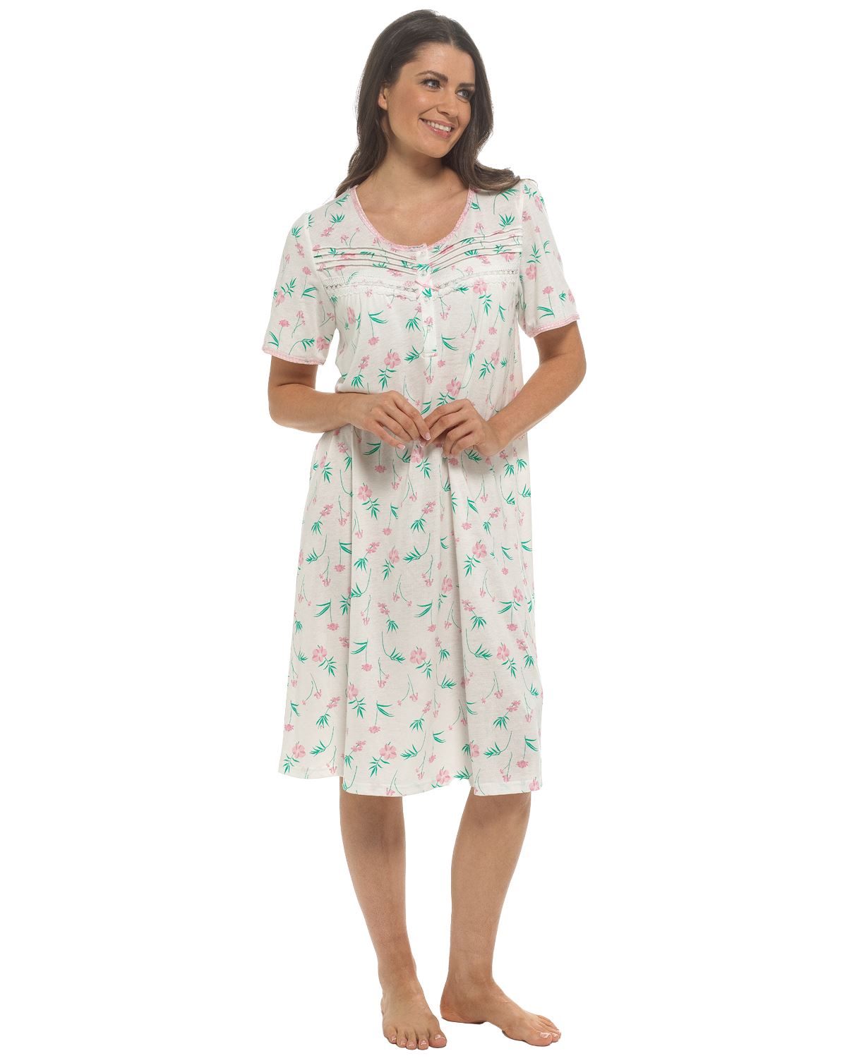 Slumber Hut Womens Short Sleeve Floral Nightie