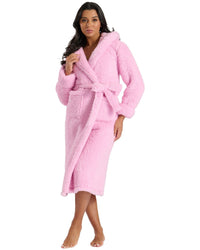 Loungeable Womens Chunky Sherpa Hooded Dressing Gown