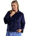 Marlon Womens Swirl Fleece Button Bedjacket