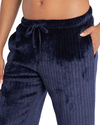 Forever Dreaming Womens Ribbed Stripe Fleece Lounge Set