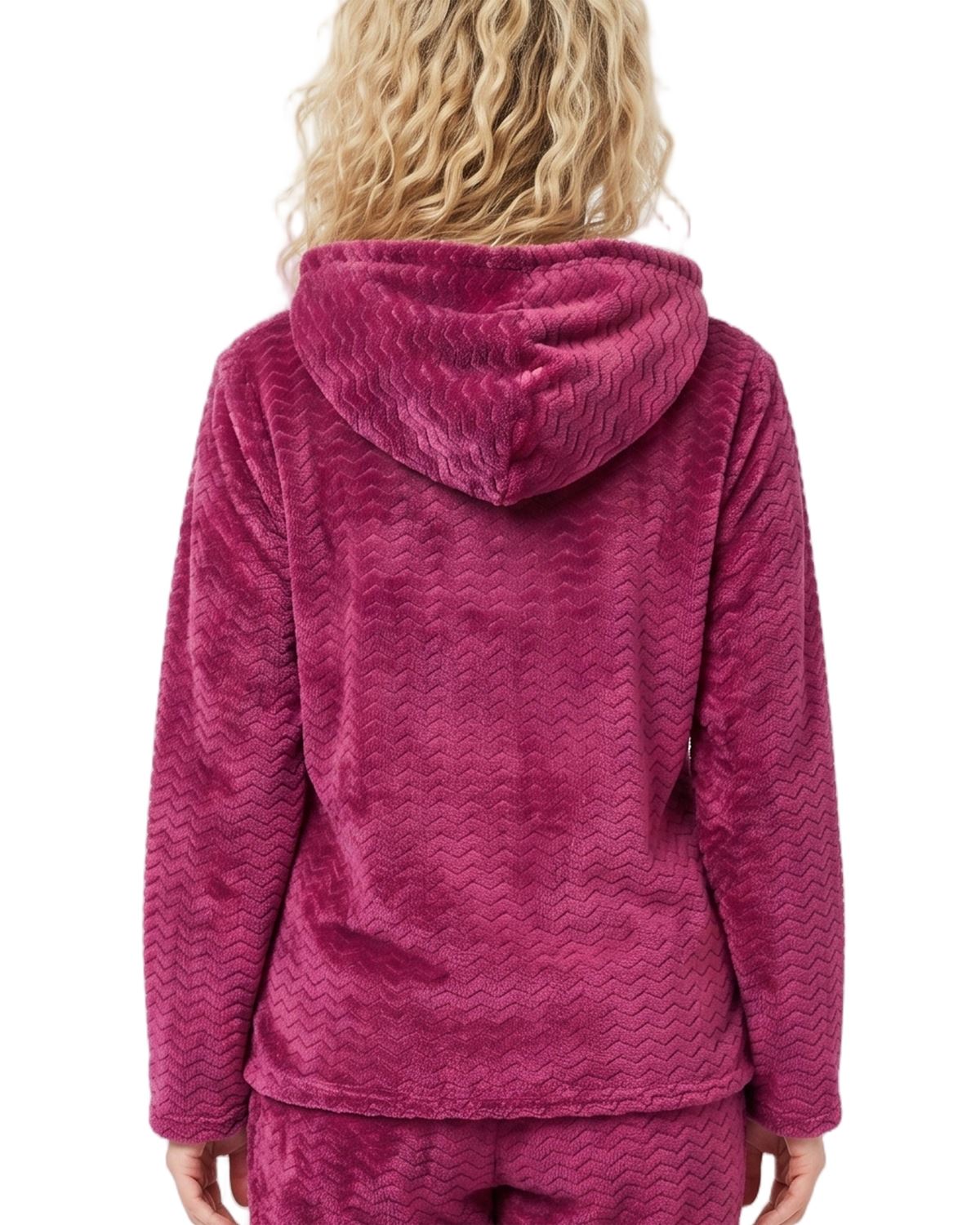Indigo Sky Womens Zig Zag Fleece Hooded Pyjamas