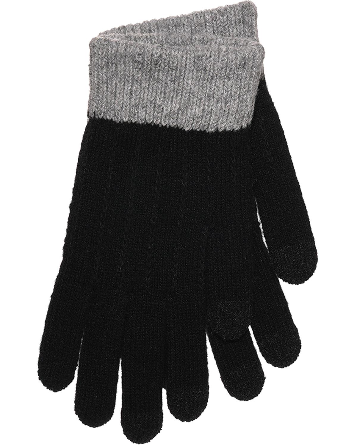 Foxbury Womens Brushed Gloves With Contrast Cuff