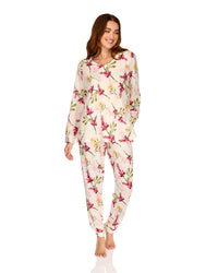 La Marquise Womens 'Berry & Blue' Long Sleeve Pyjamas
